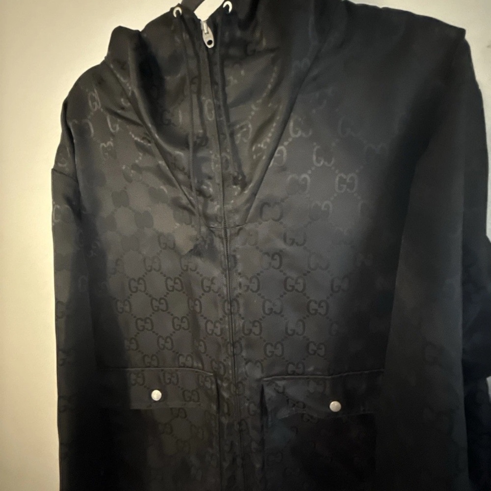 Gucci Monogram Black Windbreaker Jacket